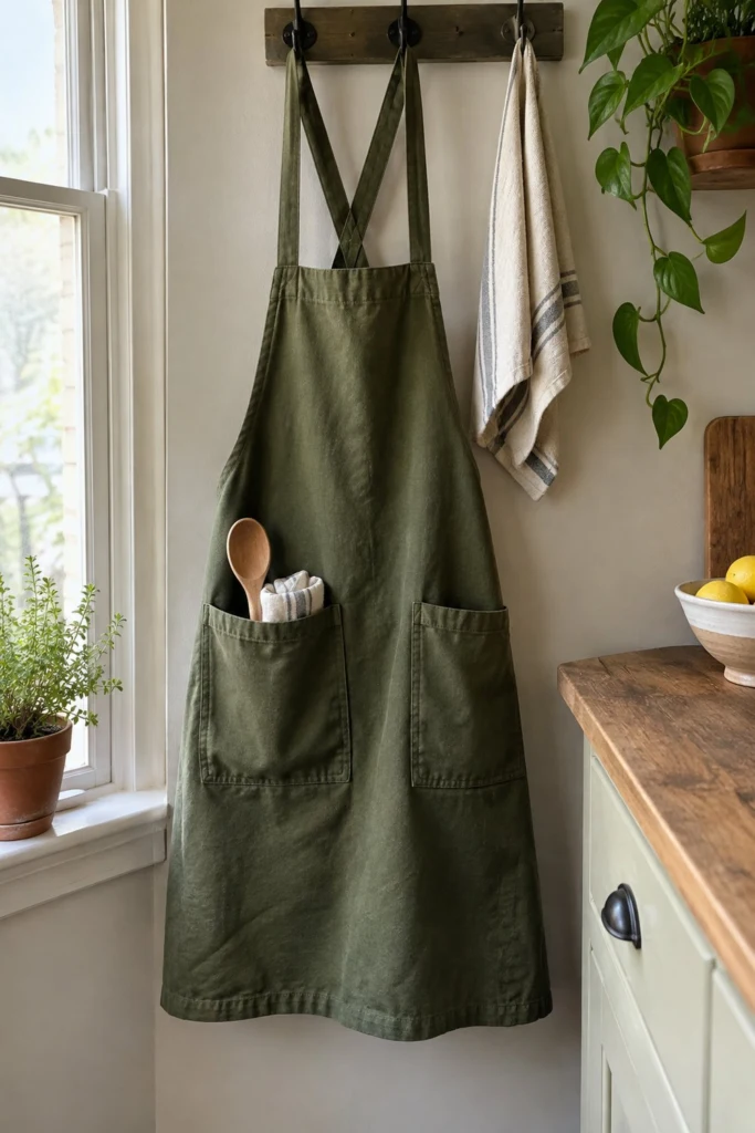 Cross-Back Apron Free Sewing Pattern (No Ties)