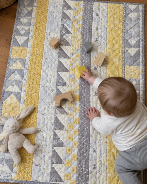 Easy Strip Baby Quilt Free Pattern