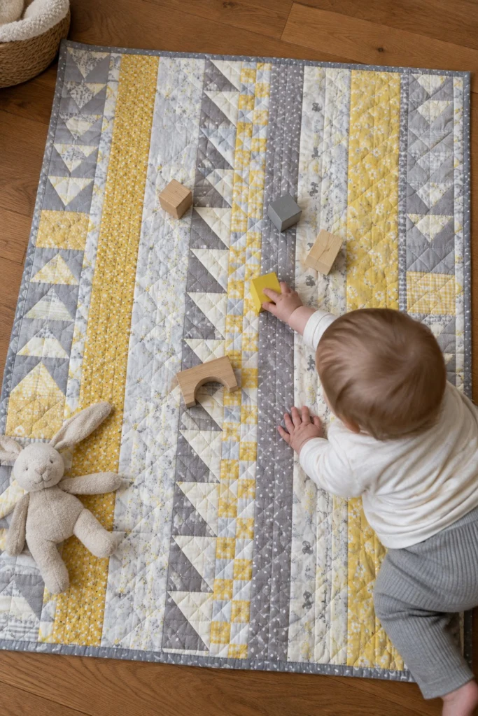 Easy Strip Baby Quilt Free Pattern