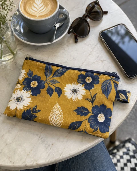 Easy Zipper Pouch Free Sewing Pattern (Lined, Phone-Sized)