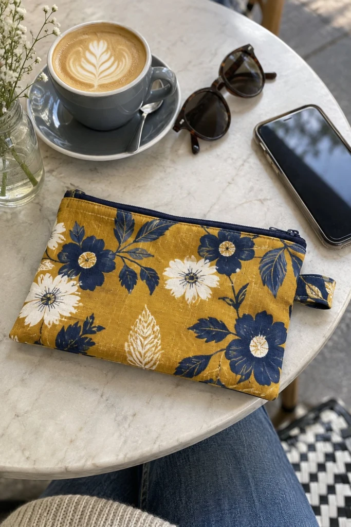Easy Zipper Pouch Free Sewing Pattern (Lined, Phone-Sized)