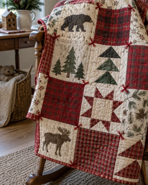 Flannel Big Squares Baby Quilt Free Pattern