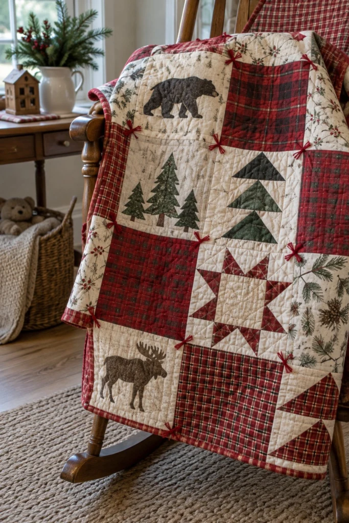 Flannel Big Squares Baby Quilt Free Pattern