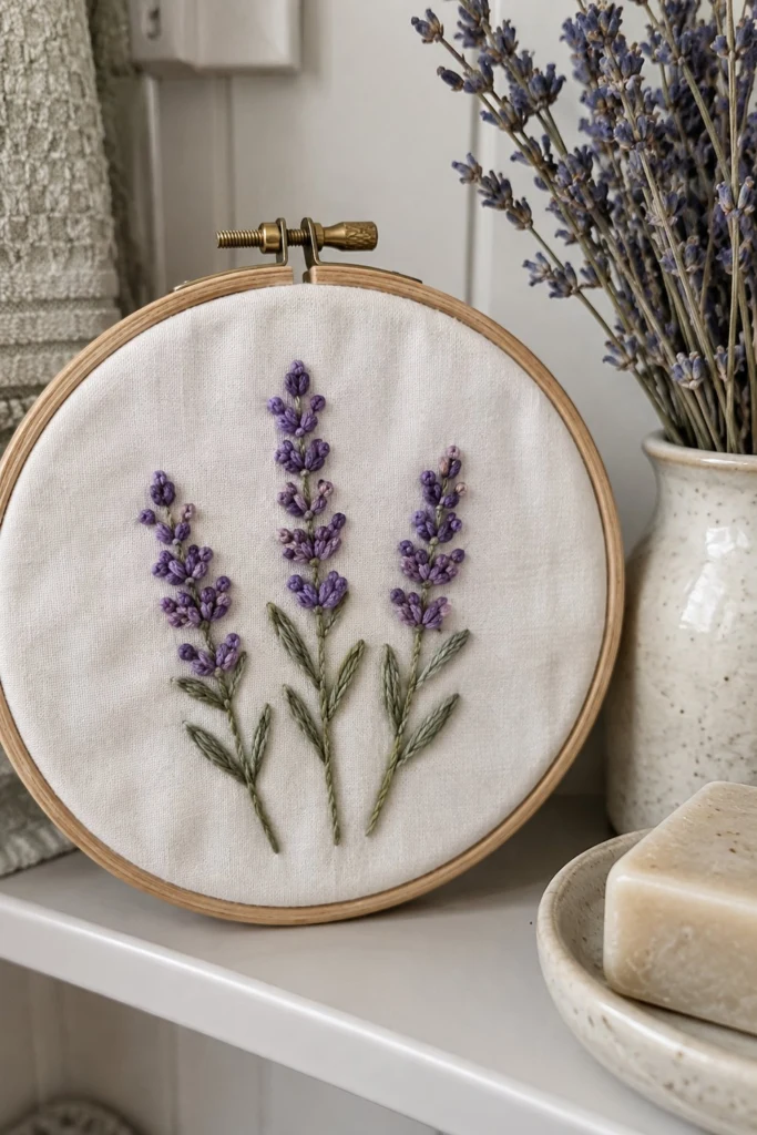 Lavender Sprig Embroidery Pattern (Free, 4 in Hoop)