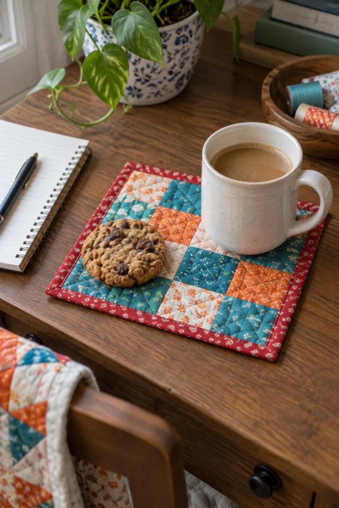 Patchwork Mug Rug Free Quilt Pattern