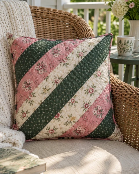 Quilt-As-You-Go Pillow Cover Free Pattern