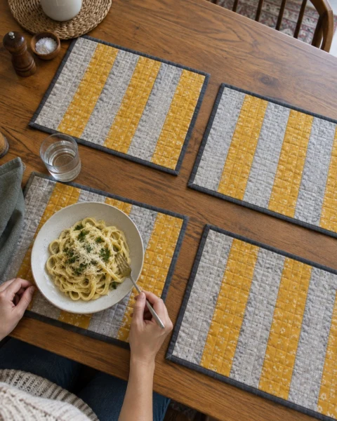 Quilted Placemats Free Pattern (Learn Binding)